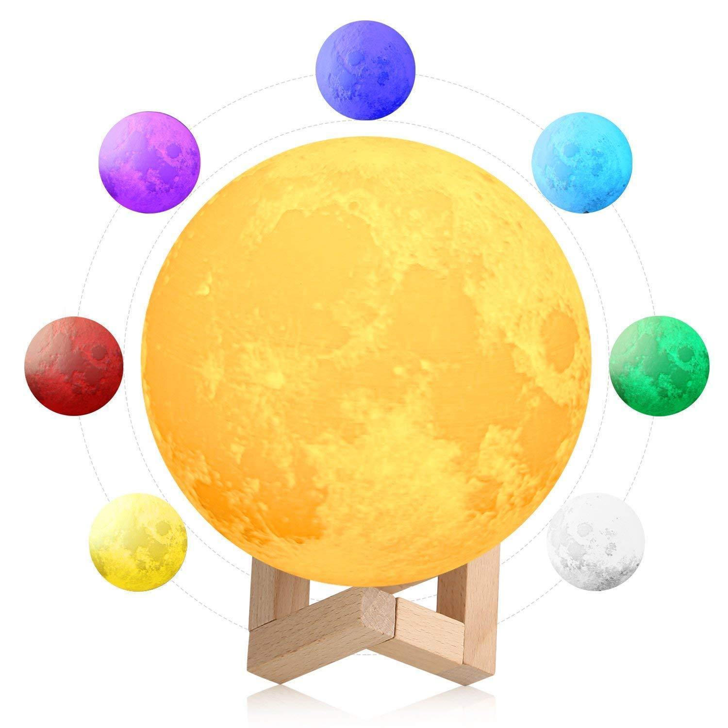 Moon Lamp ( 15 CM - 7 Colors - Rechargeable ) - WestNest.in