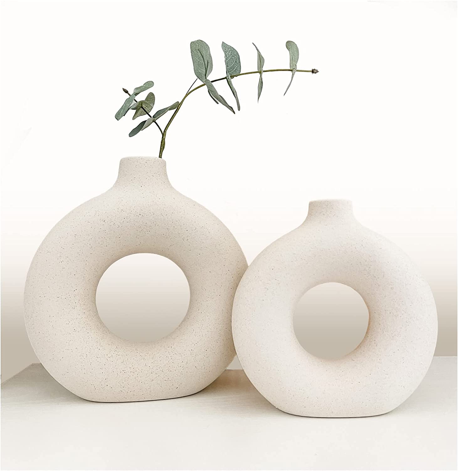 White Donut Vase | Nordic Minimalism Style - WestNest.in