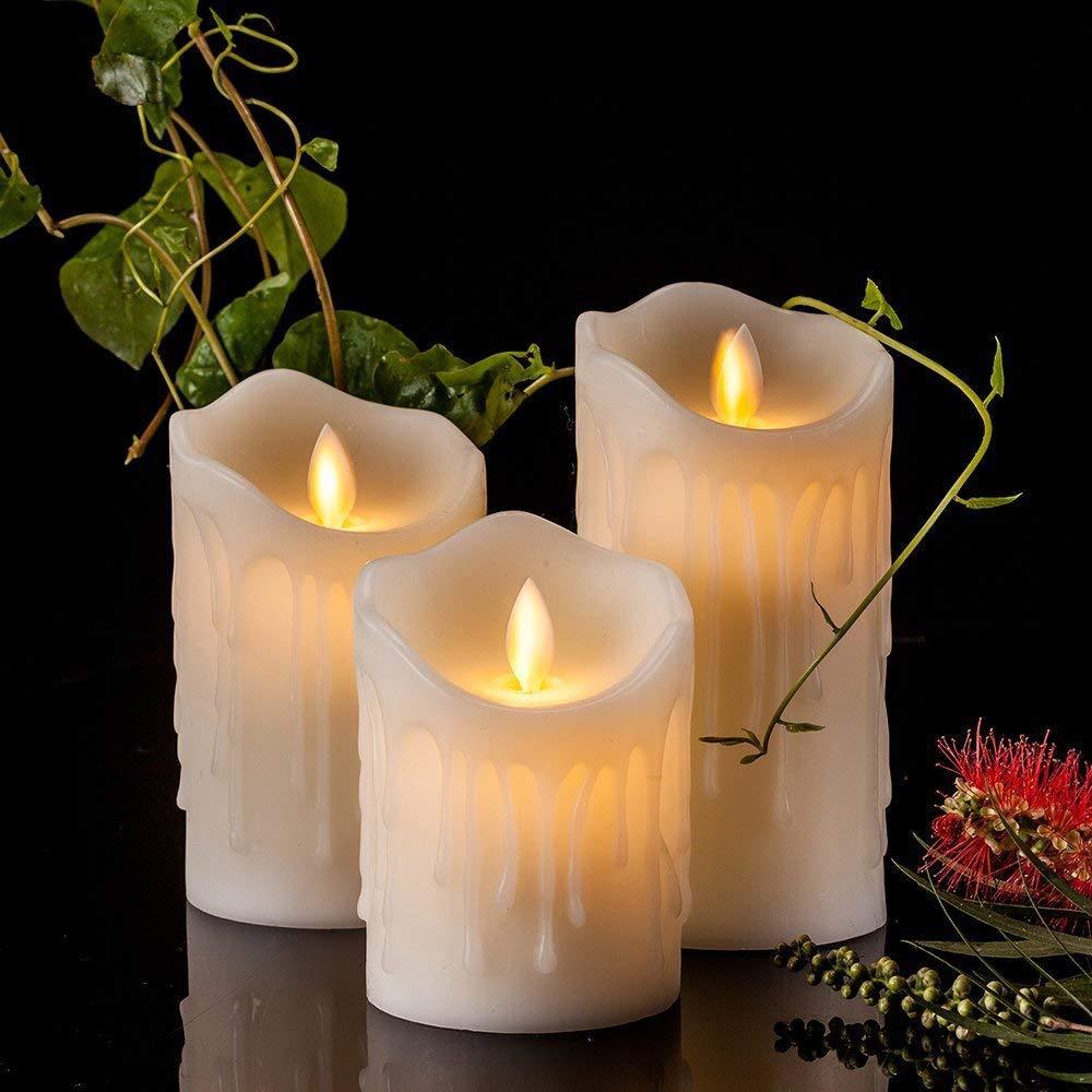 Moving wick LED candles set of 3 - WestNest.in