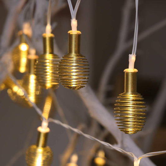 Spring Cylinder String Light ( 16 bulbs, 3.9 Meter , Plug in ) - WestNest.in