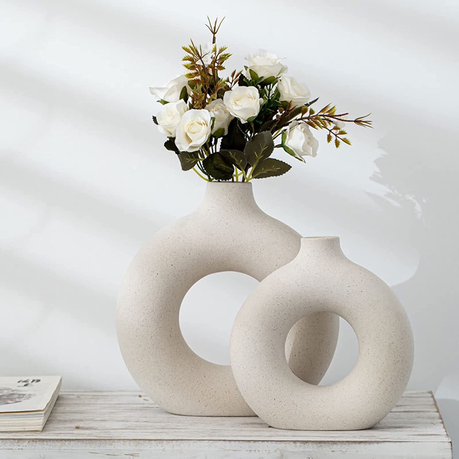 White Donut Vase | Nordic Minimalism Style - WestNest.in