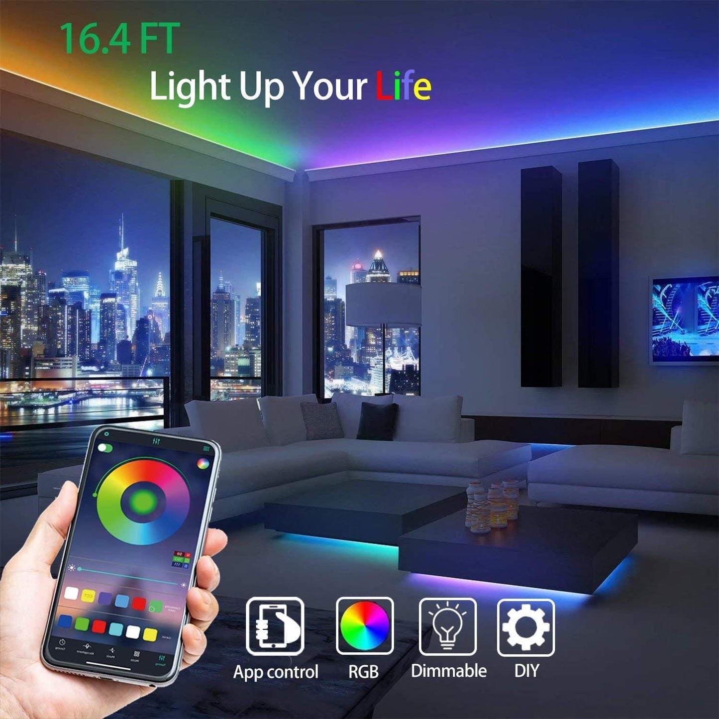 LED Strip Light | USB Powered | Bluetooth Music Sync | Waterproof | App Control - WestNest.in