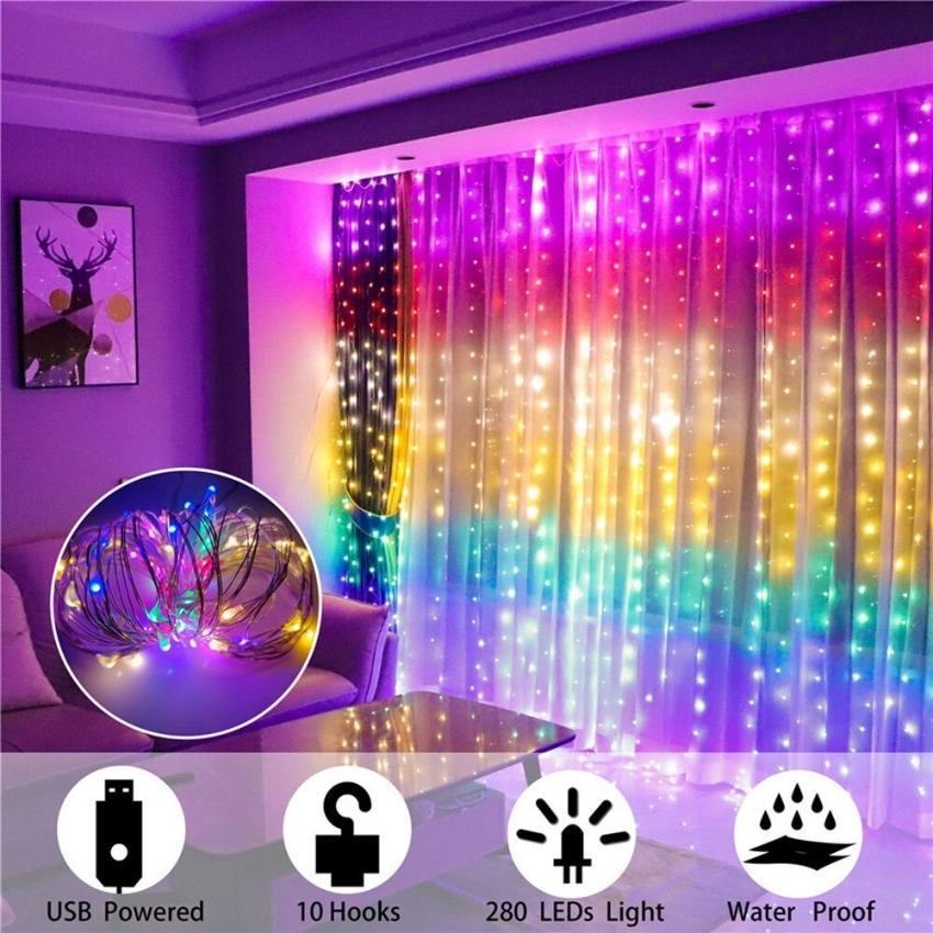 Fairy Curtain Lights ( 300 LEDs ) with Remote Control - WestNest.in